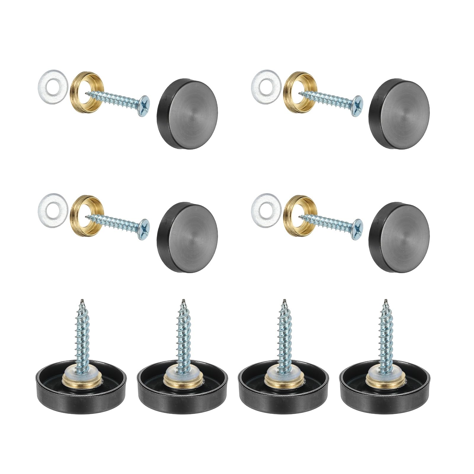 YELARXI Mirror Screws 304 Stainless Steel Decorative Caps Cover Nails Fasteners