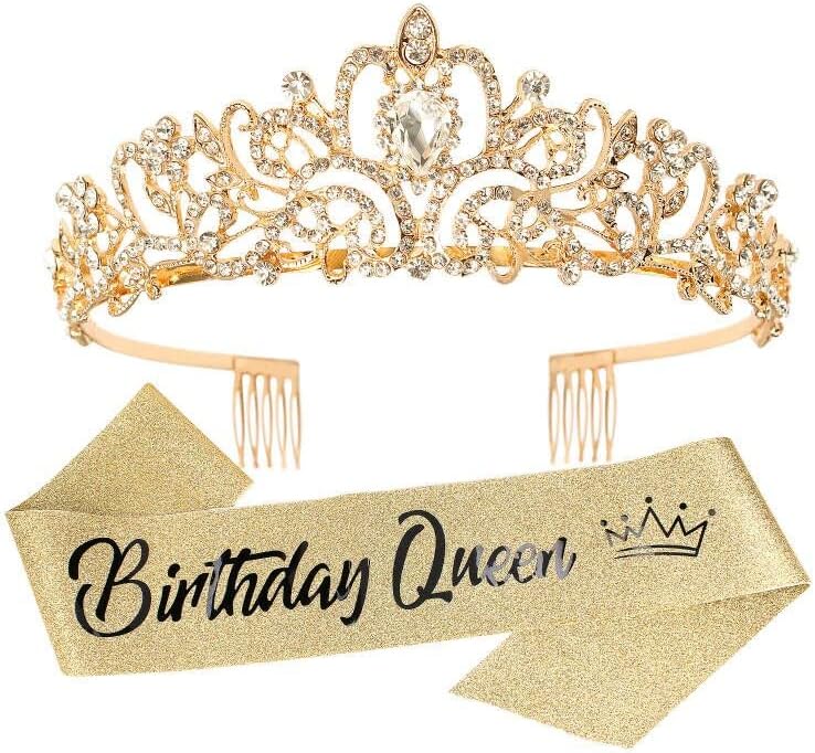 Blue Princess Corona E Fascia Per Capelli Con Fiori E Strass - Tiara Per Compleanno E Feste, Regalo Per Ragazze - 5