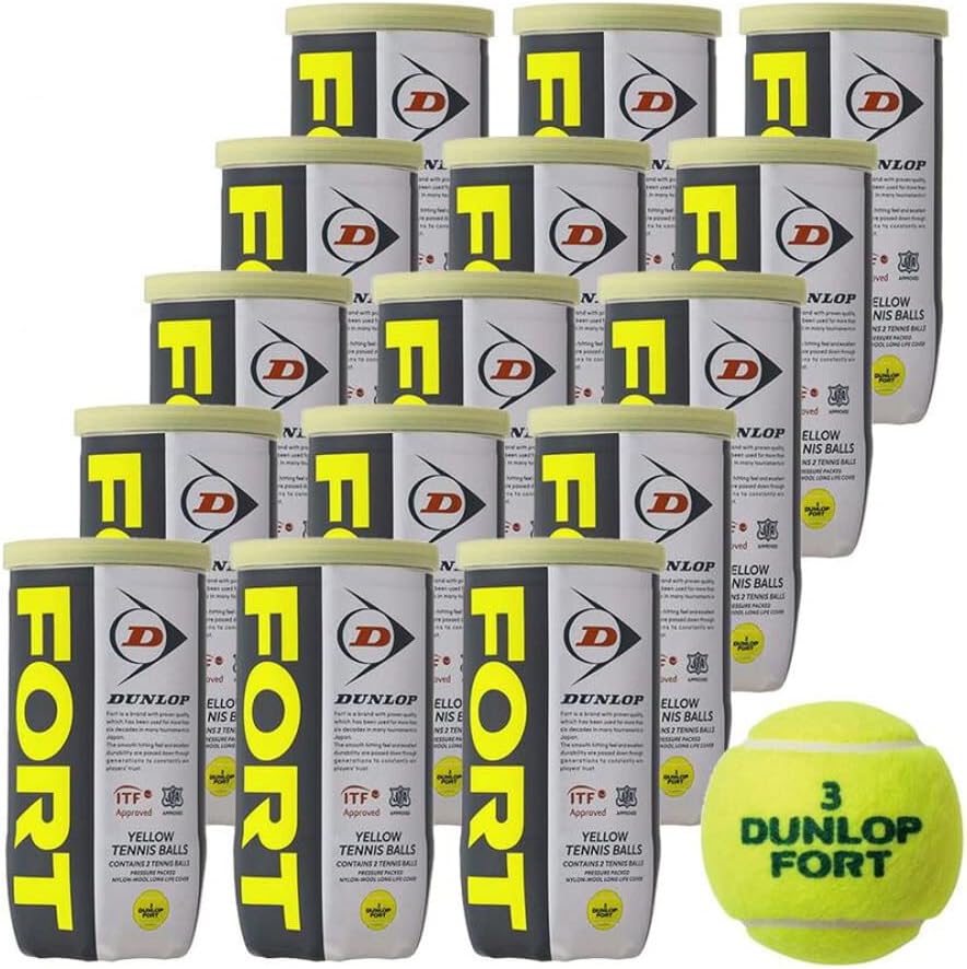 Amazon 【2球入×15缶セット】DUNLOP「FORT[2個入] 1缶×15」テニスボール DUNLOP プレッシャーライズ
