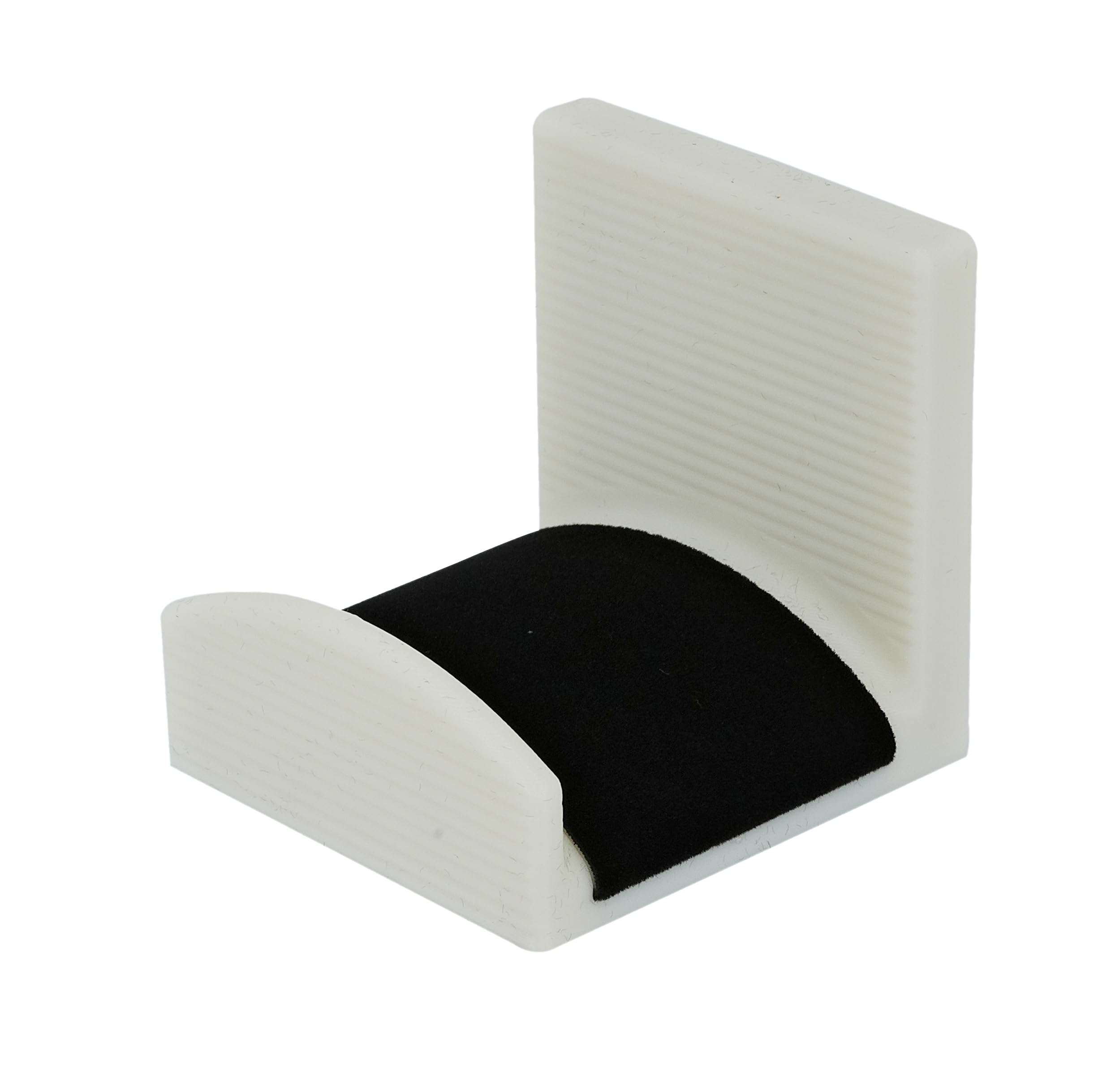 intulon Velvet -Covered Curved Surface Adhesive-Mounted Gaming Headphone Holder (White)