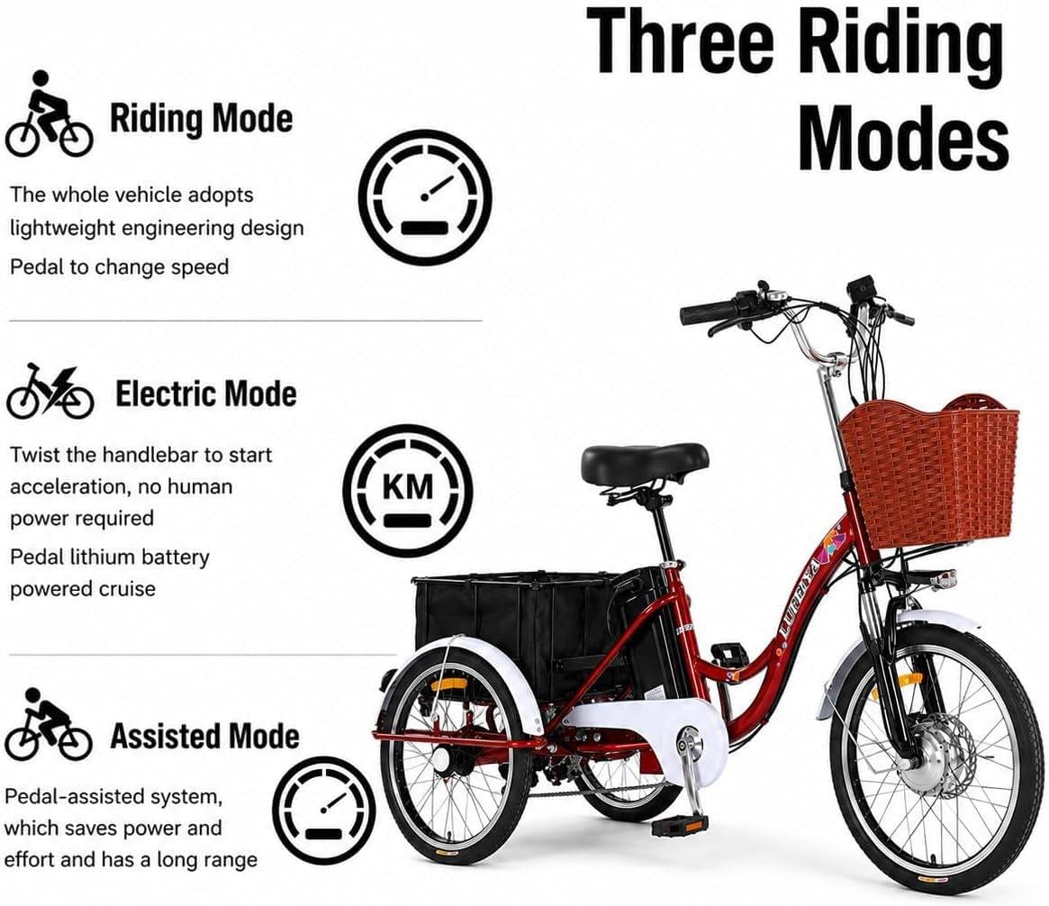 Triciclo elettrico for adulti in lega di alluminio