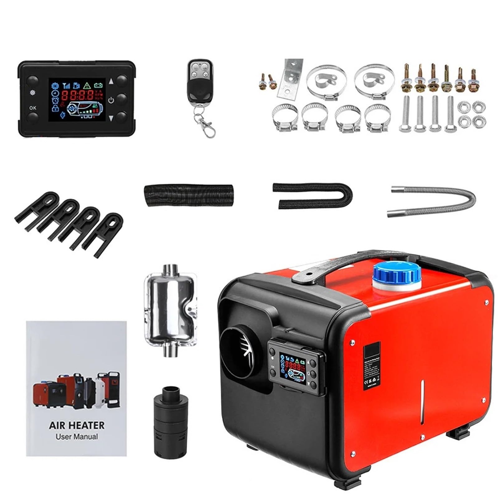 nagrzewnica pomocnicza 12V i 24V 5KW-8KW Samochodowy podgrzewacz diesla, powietrza, postojowy, przełącznik LCD do samochodu, jachtu, łodzi, podobny