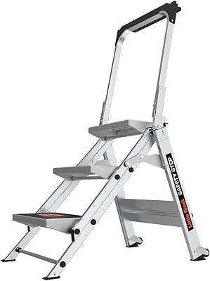 Little Giant Ladder Systems 10310BA Safety Step Stepladder with Handrail, 3-Step