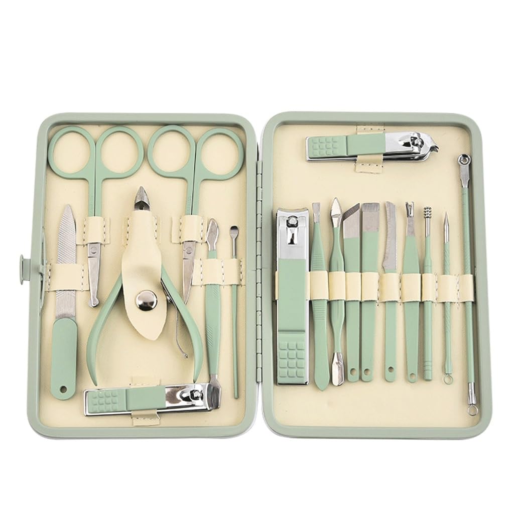 Matcha Green Nail Pliers 18 Piece Set Nail Enhancement Tools Gift