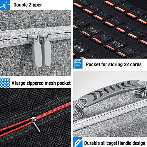 Ninjaplusox Carrying Case For Nintendo Switch/Switch Oled Model 2021, Hard Shell Protective Portable Switch Carrying Case Travel Bag For Switch Console & Accessories, Gray #TOP5