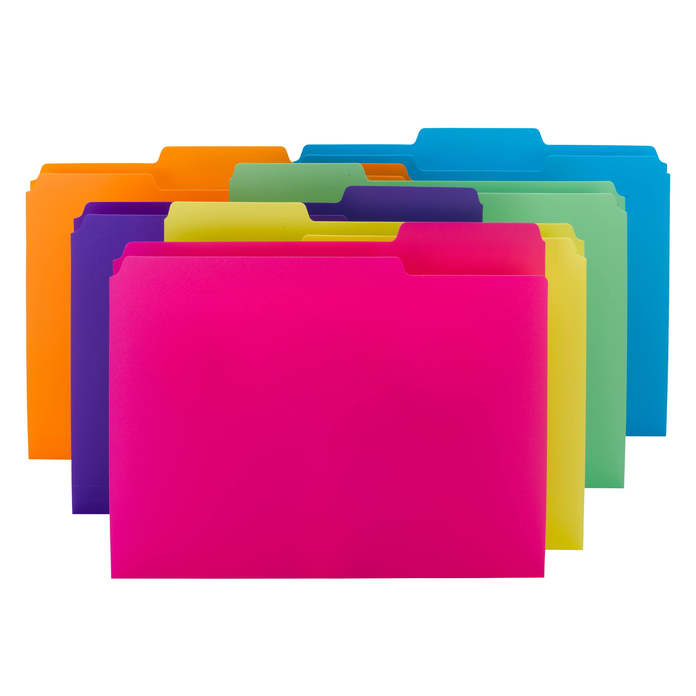 Smead Poly File Folder, 1/3-Cut Tab Letter Size, Assorted Bright Colors, 12 per Pack (10506)