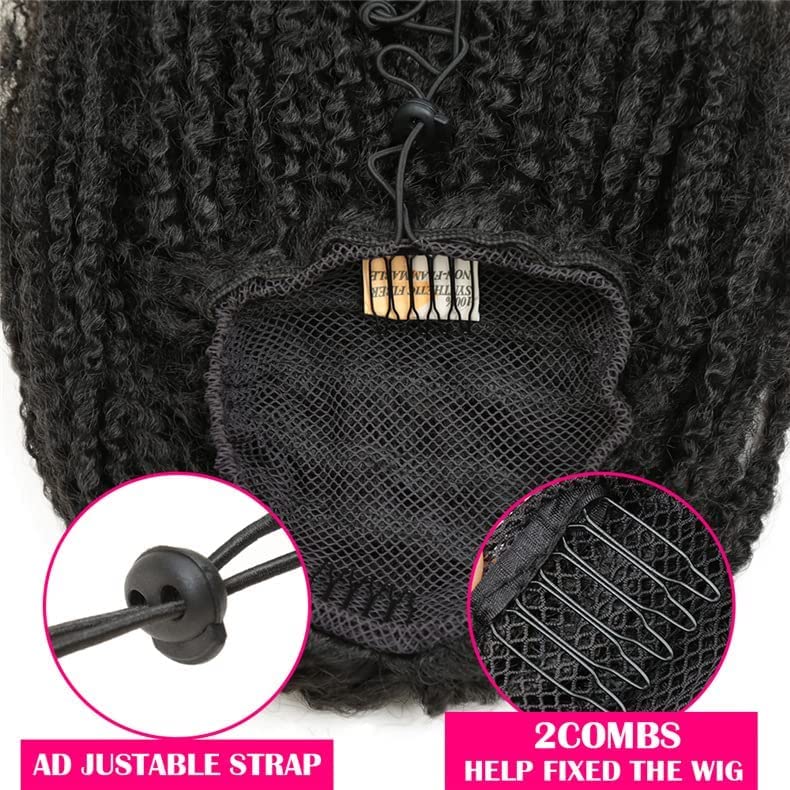 Marley Braids Locs Ponytail Drawstring Ponytail Extension Hairpieces Clip in Braided Loc Ponytail Afro Kinky Curly Clip in Braided Pony Tail Hair Extensions for Black Women (18 inch/45cm - Image 3