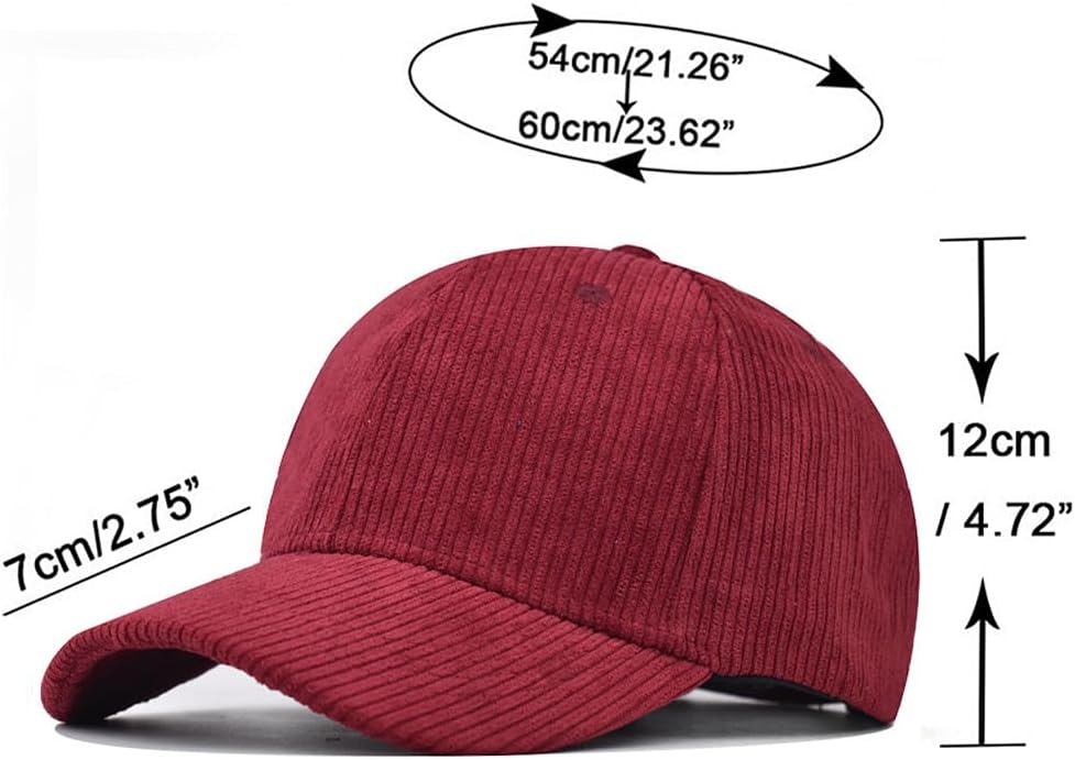 Baseball Cap for Men Women Adjustable Sports Hat Vintage Corduroy Hat Trucker Cap - Image 6