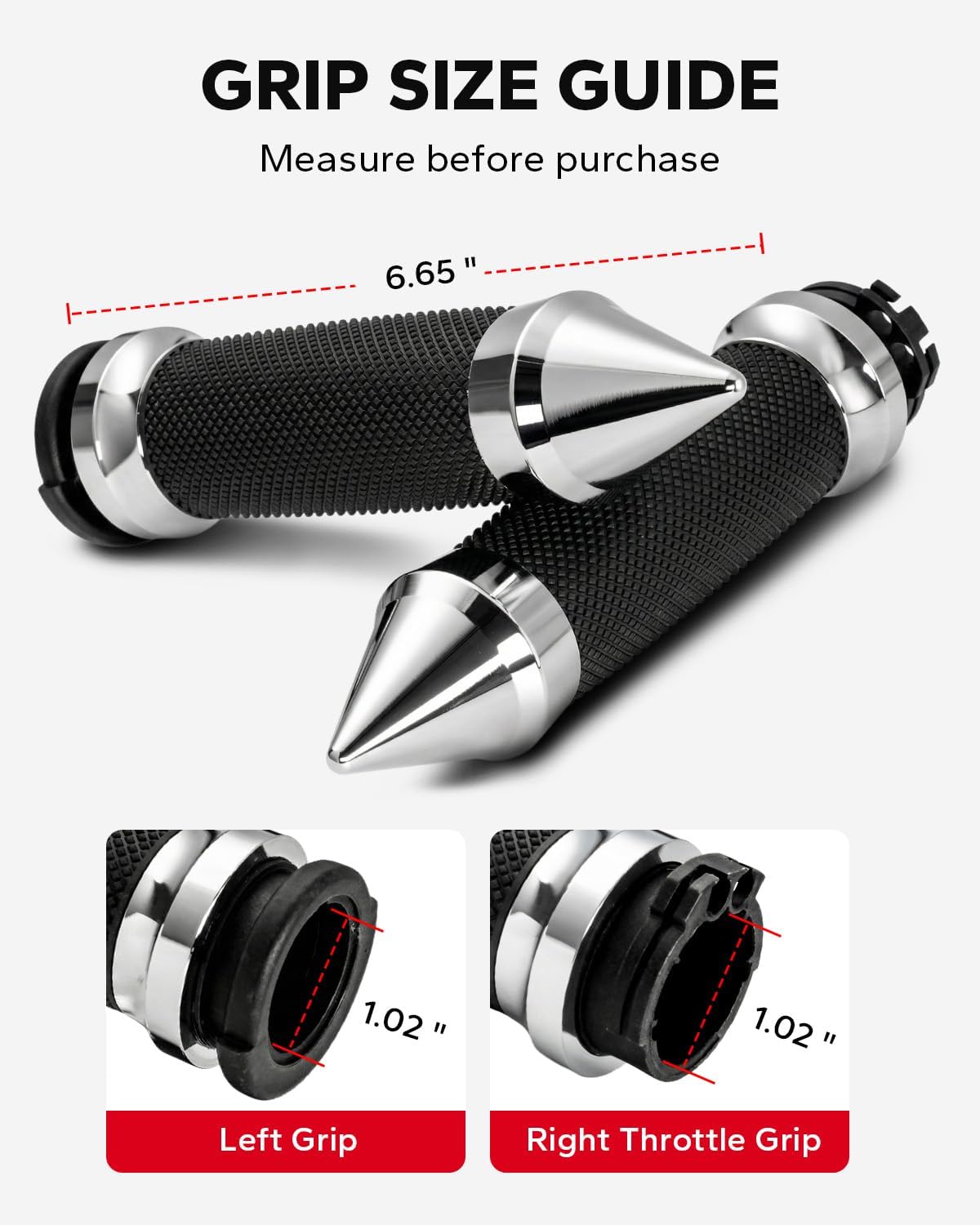 Amazicha 1inch Handlebar Grips, Cable Throttle Control Hand Grips Fit for Harley ’96-’07 Touring, ’02-’17 VRSC, ’08-’13 XR, ’96-’17 Dyna (Except FXDLS), ’96-Later XL