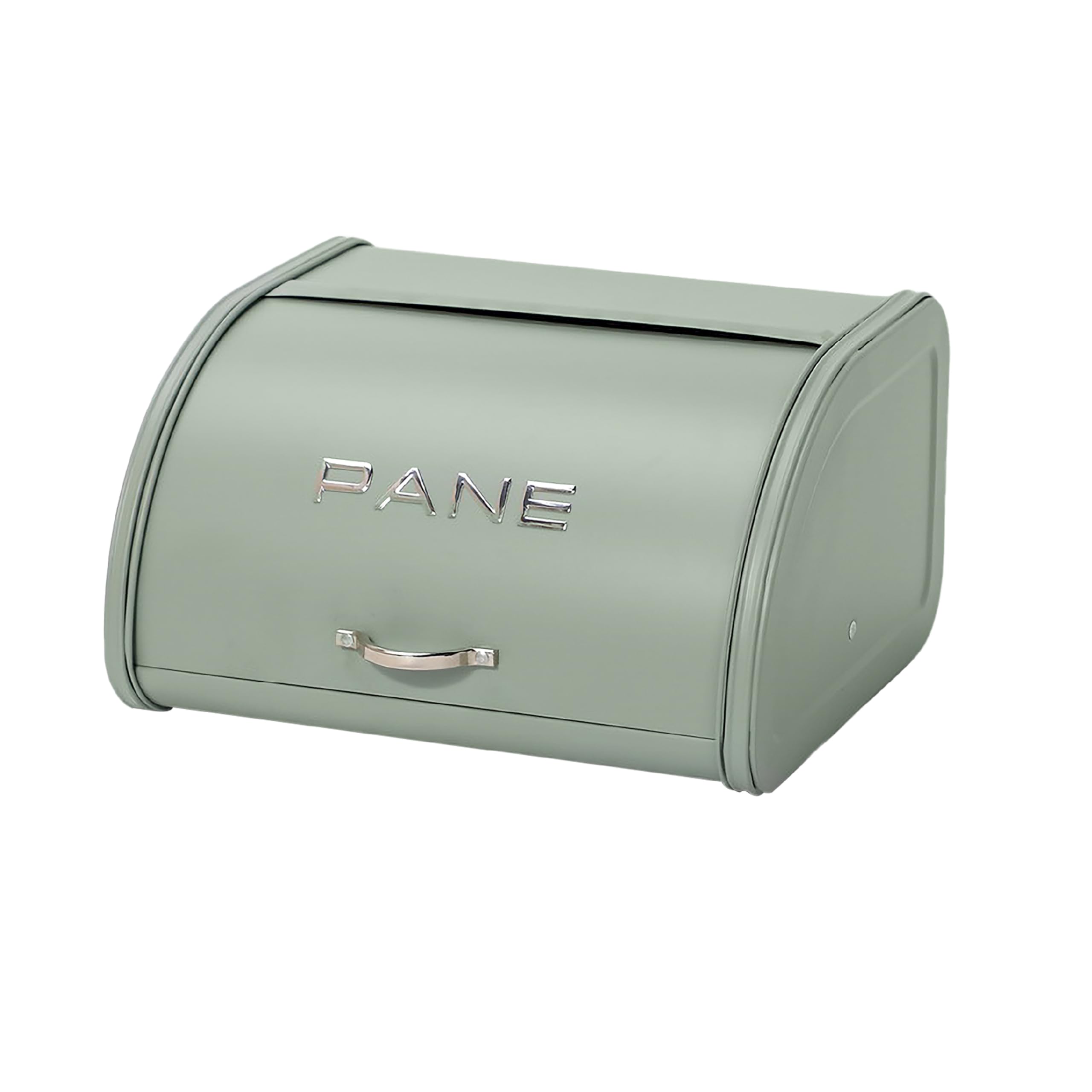 Baroni Home Portapane in Metallo con Coperchio con Maniglia, Design Moderno per Tavola e Cucina, Linea Salvia, 30x26x17 cm