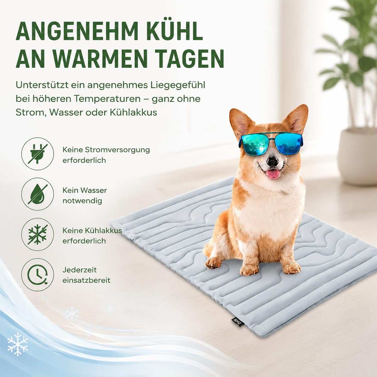 Pfotenchill KüHlmatte, Pfotenchill - Die Innovative KüHlmatte FüR Hunde, SelbstküHlende KüHlmatt FüR Hunde, Groß & Rutschfest, Waschbar, Faltbar Ideal FüR Sommer, Auto, Garten & Reisen (Gray,M)