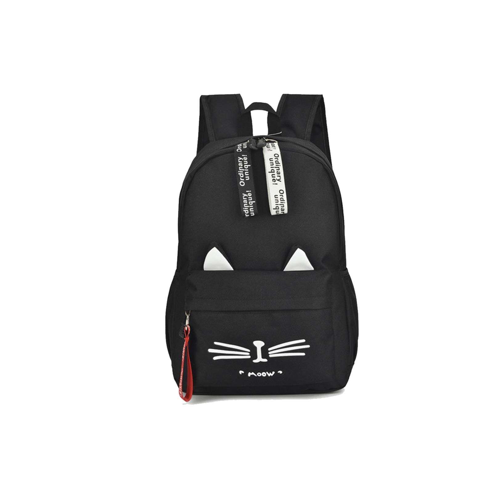 FANDARE Niña Mochila Casual Bolso Escolar Adolescente Daypacks School Bag para Viajes Colegio Universidad Compras Impermeable Paño Oxford Mochila Negro
