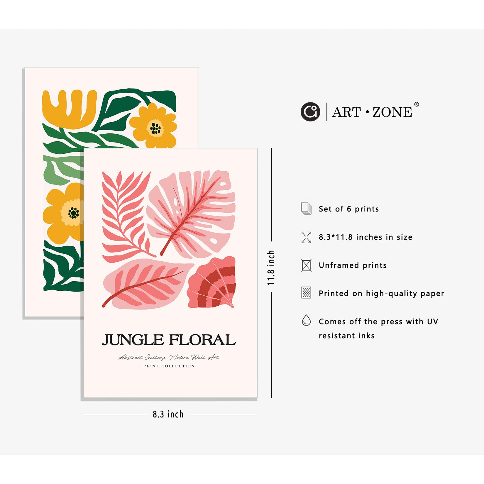 Colorful Abstract Floral & Botanical Wall Art Poster, Paper Prints Unframed (6 Pcs 8x12 inch) - Image 3