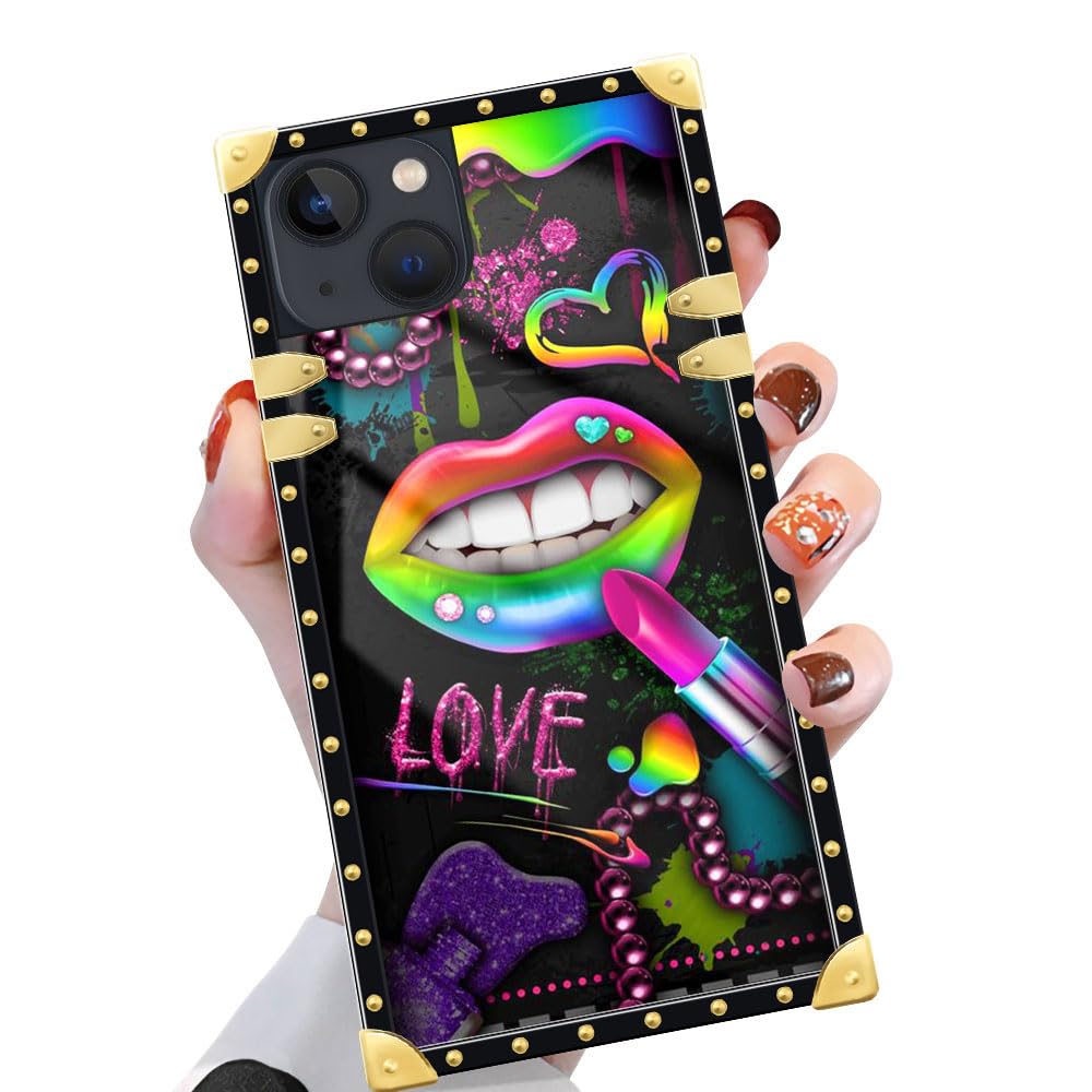 Yuning419 Case Compatible with iPhone 15 Plus Case,Luxury Soft TPU & Hard PC Back for Girls Women,Shockproof Protective Cover,Lipstick Lips