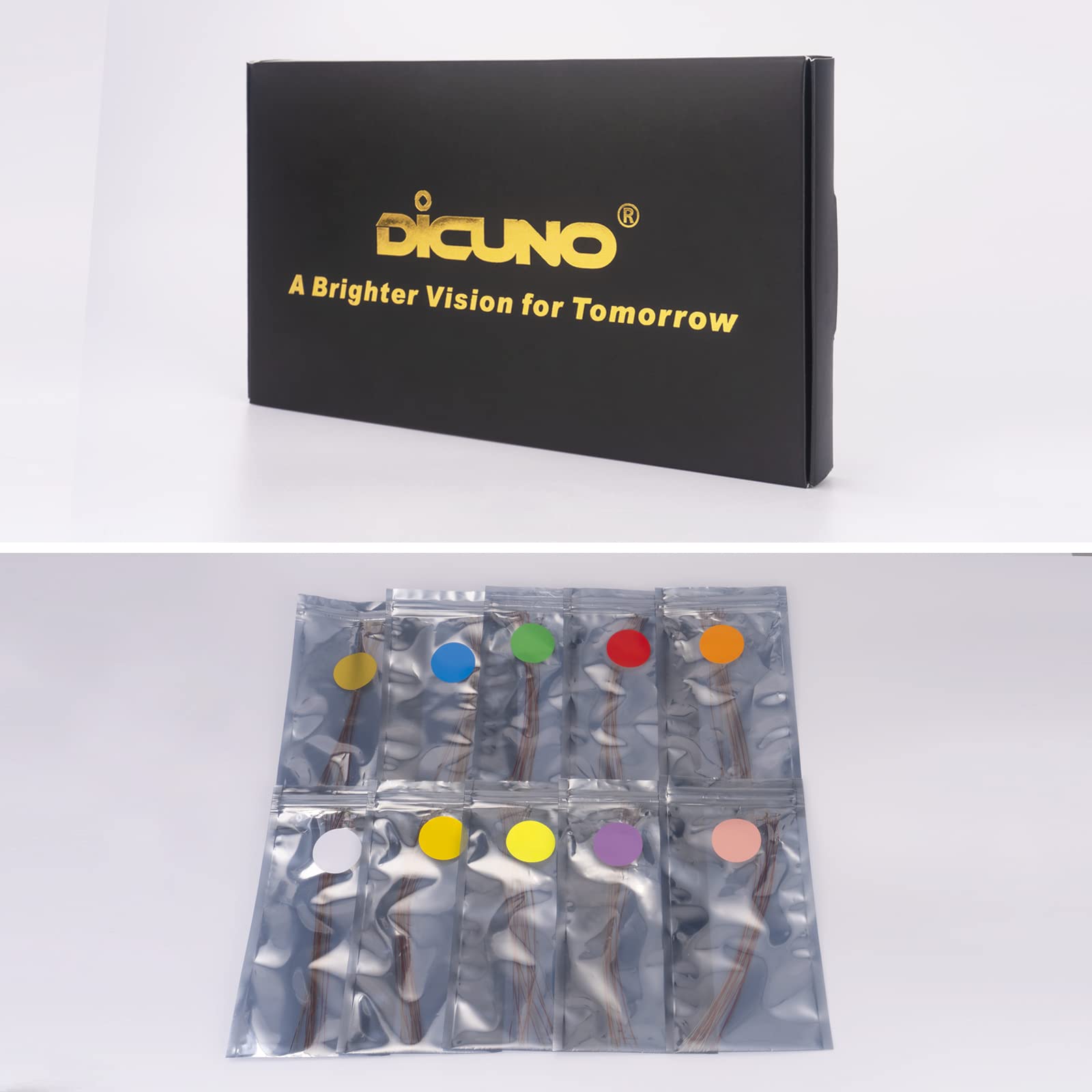 DiCUNO 0805, wstępnie spawane mini lampy, mikro diody SMD, wstępnie okablowane diody elektroluminescencyjne do majsterkowania, projektów naukowych, długość drutu 16 cm, 10 kolorów, zestaw 100 szt