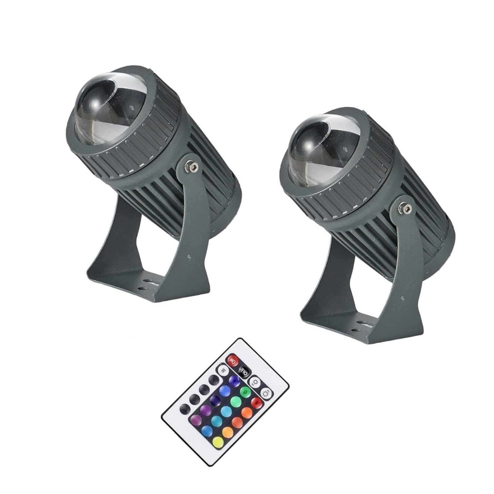 2PCS Spotlight Led Beam Light - Led Spot Lights, IP67 Waterproof Outdoor LED Spotlight, Exterior Wall Projector Lights, Long Distance Irradiation Narrow Beam Lamp, for Building Lighting(Color:Rgb+remo
