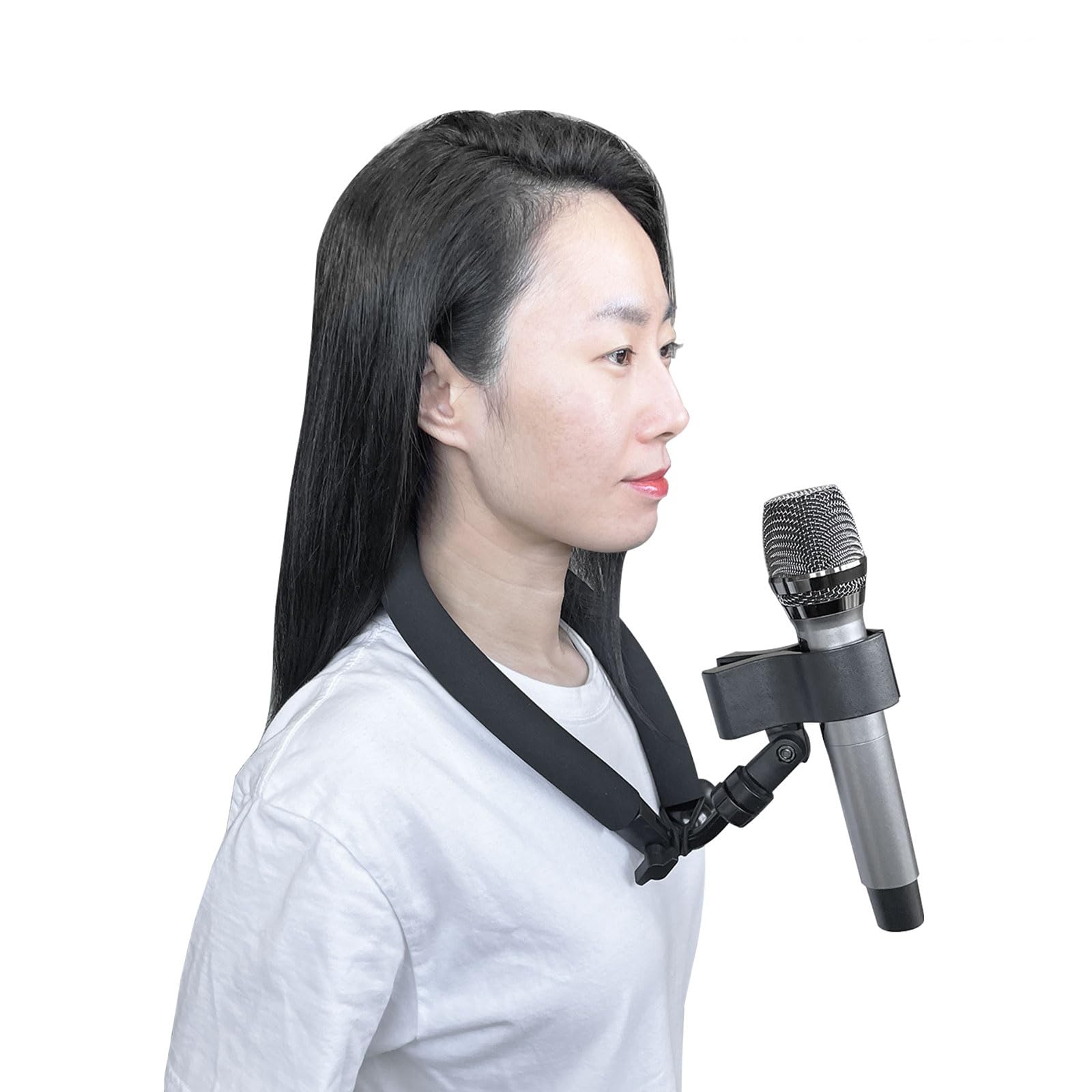 Microphone Neck Holder, Hands-Free Microphone Stand for Live Streaming, Hosting, Singing & Dancing, Magic Shows, Public Speaking-image-44