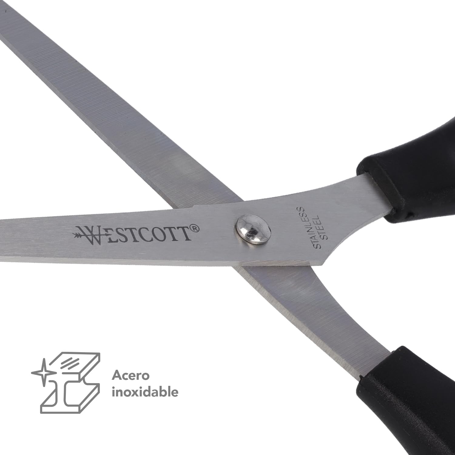 Westcott Tijeras de 8" (20,3 cm) | Tijeras de oficina con mangos de plástico negro | Cuchillas extraafiladas, acero inoxidable | E-31181 00