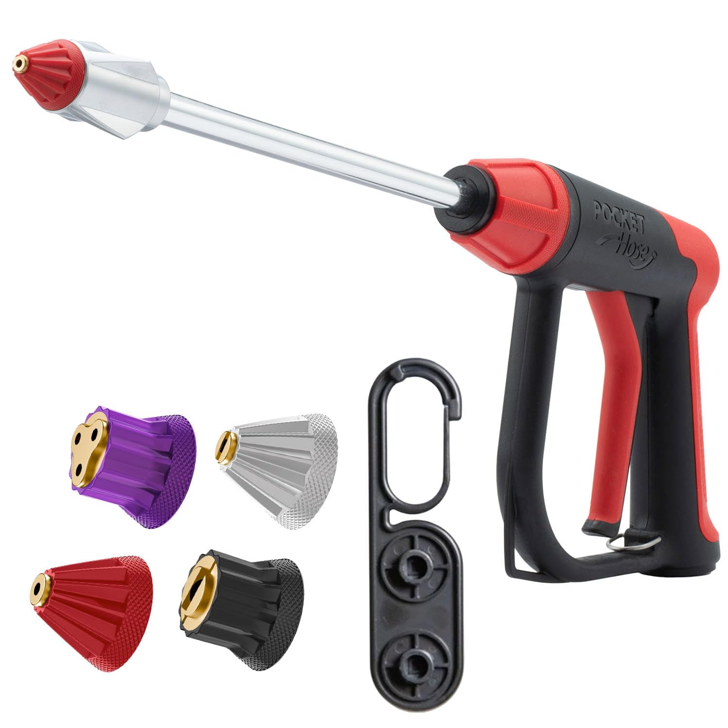 Photo 1 of Pocket Hose Arrow, AS SEEN ON TV, Customizable Spray Nozzle from Powerful Jet Stream Cleaning to Gentle Garden Watering, Flow Force Tech, 4 Precision Tips, Rust-Resistant, Non-Slip Grip, Car Wash