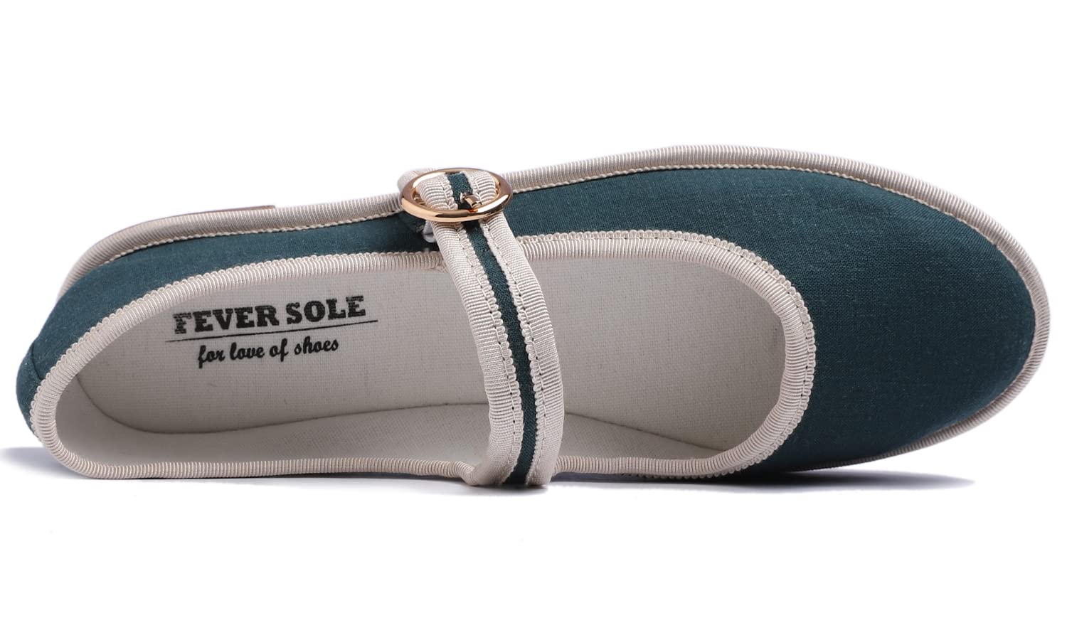 Feversole Women's Soft Breathable Mary Jane ，Mujer Zapatillas Merceditas De Lona Mary Jane