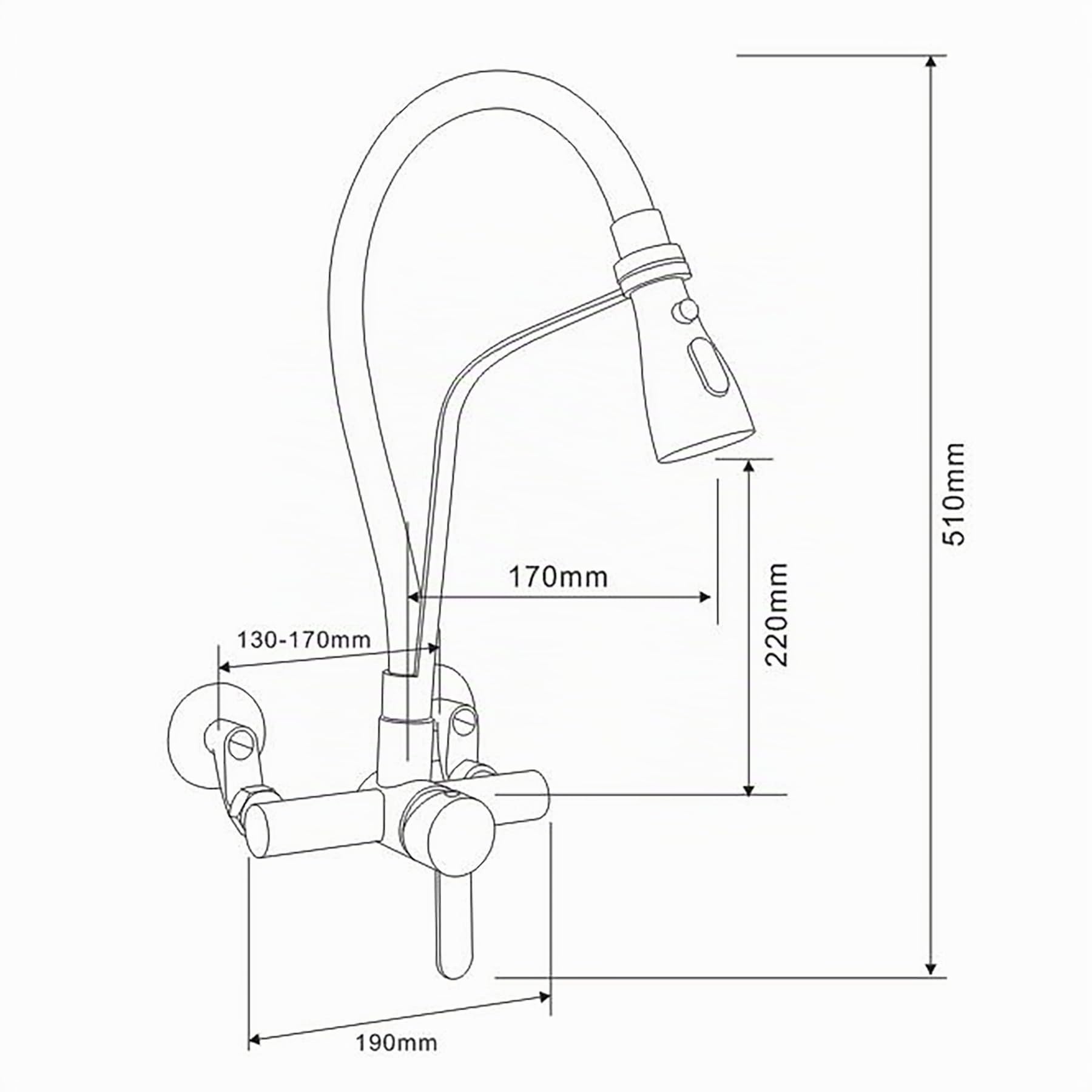 Grifo Pared Cocina,Giratorio 180°, Silicona De Calidad Alimentaria, Grifo De Pared,Flexible Extensible Para Fregadero De Cocina De,Material De Acero Inoxidable