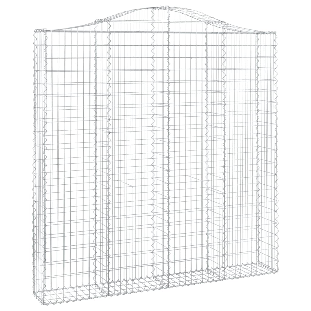 Gabion arc 200 x 30 x 200/220 cm en fer galvanisé avec crochets renforcés maille 5x10