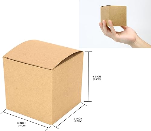 Miniatura 8 de Oletx 25 cajas de regalo de papel naranja, pequeñas cajas de dulces a granel, caja de regalo de 3 x 3 x 3 pulgadas con tapas, cajas de regalo para