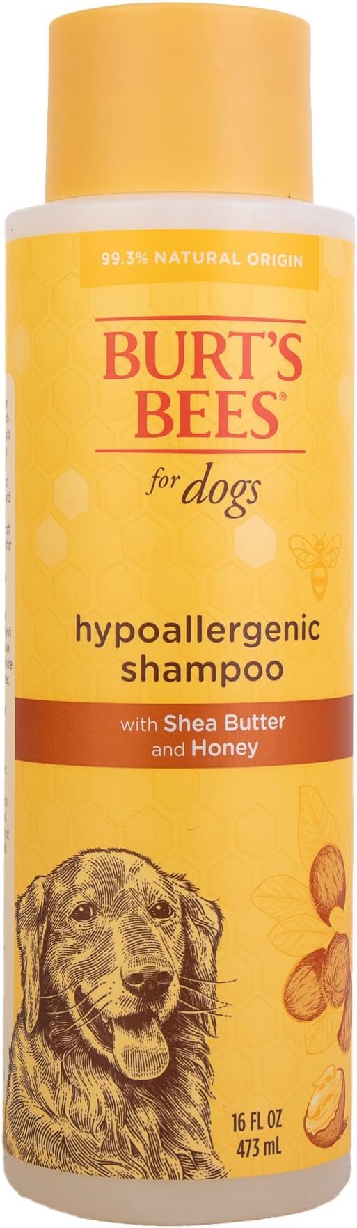 Hypoallergenic Dog Shampoo with Shea Butter and Honey, Gentle Fragrance Free Shampoo for Sensitive Dogs with 95% Natural Origin Skin and Coat Formula, 16 Fl Oz