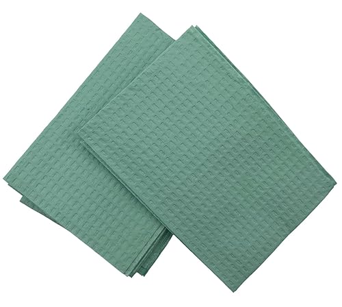 Miniatura 3 de Baberos desechables para pacientes dentales, 3 capas, paquete de 50 baberos de toalla de papel de 13 x 18 pulgadas con parte trasera de polietileno,