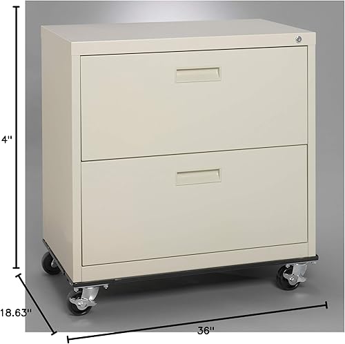 Miniatura 3 de Dolly de gabinete ajustable para archivos laterales y armarios de almacenamiento, color negro