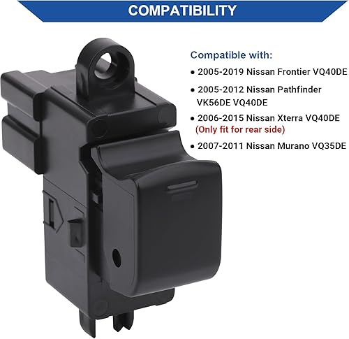 Miniatura 4 de Interruptor de ventana eléctrica, botón de control de bloqueo de puerta, lado del pasajero delantero y trasero compatible con Nissan Frontier
