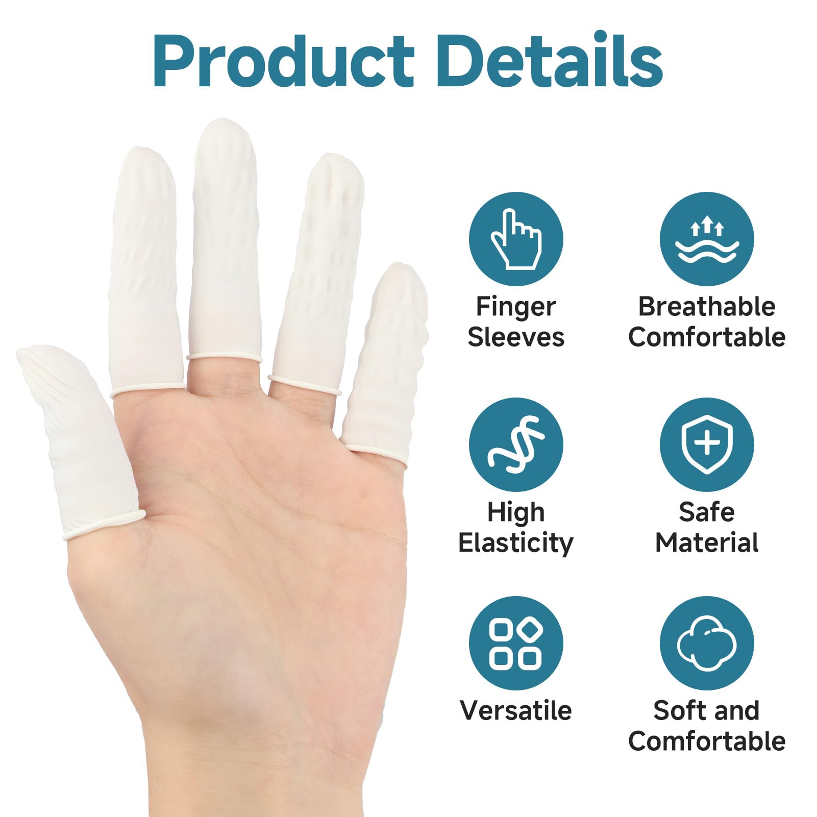 200 pcs Protège-Doigts en Latex, Doigtiers en Silicone, Protection pour Doigts, Étanche et Antidérapant, Garde Pansement Sec et Propre, Idéal pour Usage Médical et Cuisine