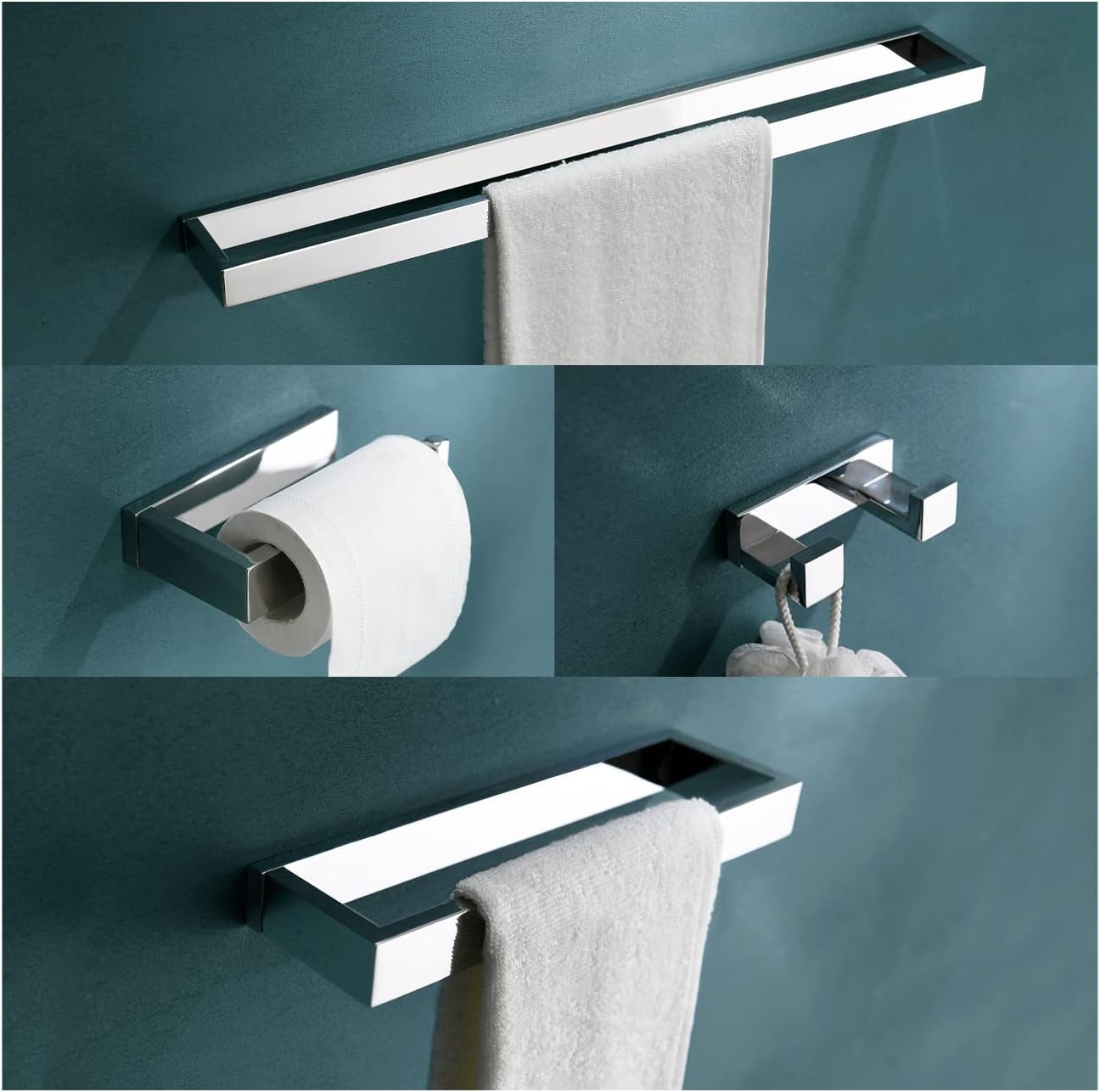 Delta Ara 4Piece Bath Hardware Set with 24 in. Towel Bar, Toilet Paper