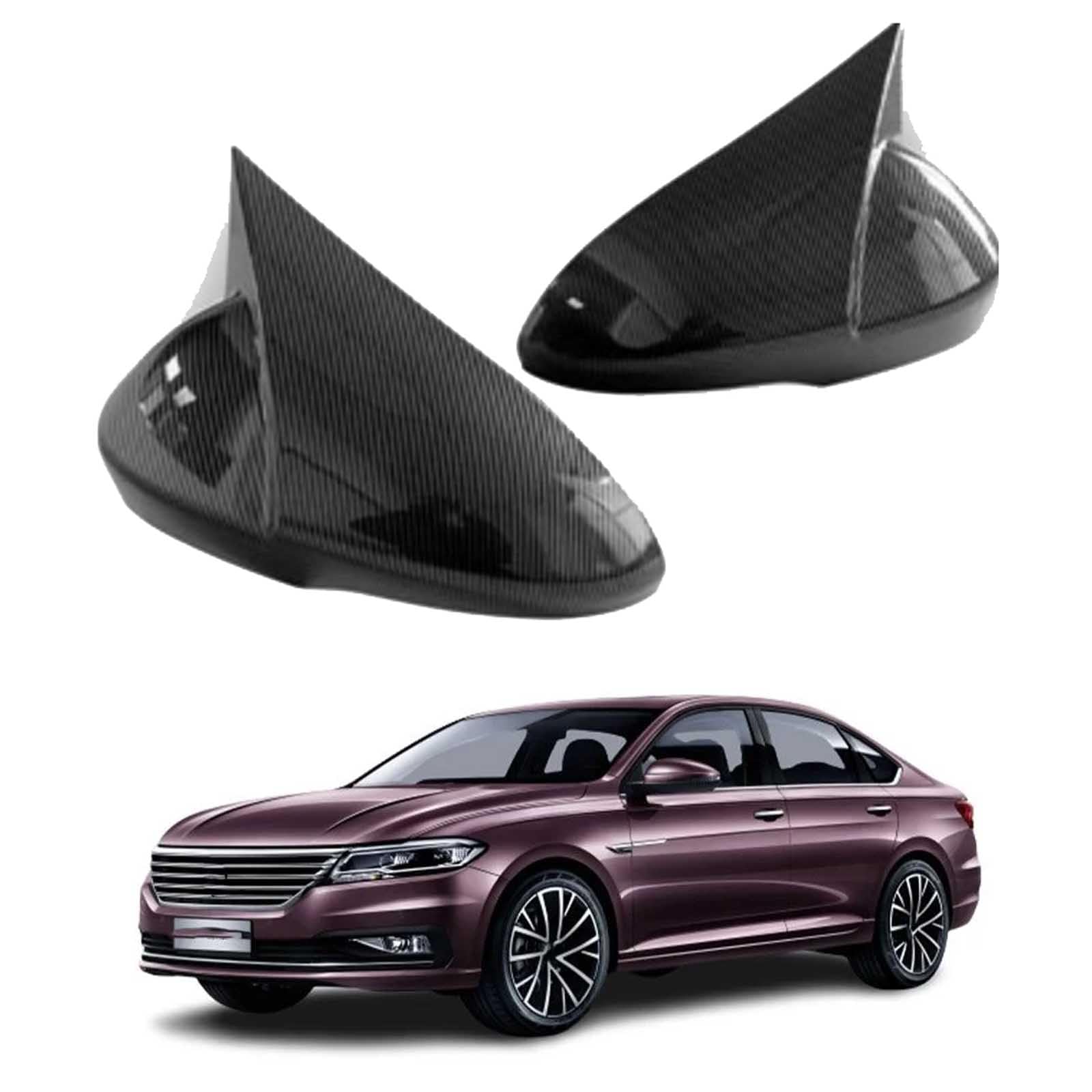 PAPEP Door Mirror Cover Caps for Volkswagen Lavida 2013-2018, Left Right Side Wing Rearview Mirror Cover Lid 2 Pieces Exterior Styling Accessory,Carbon fiber texture