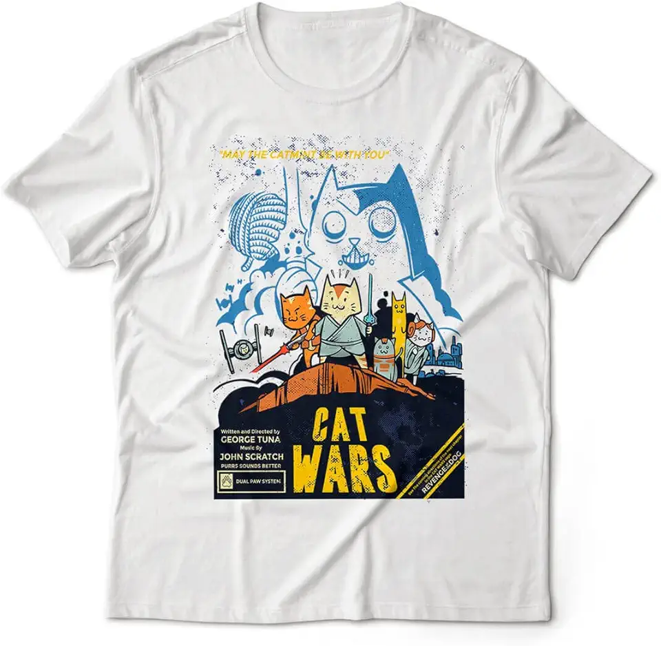 Camiseta Geek Mascilino Cat Wars 5 Cores