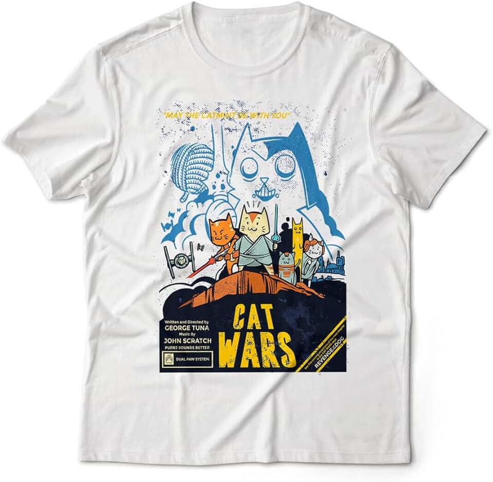 Camiseta Geek Mascilino Cat Wars 5 Cores