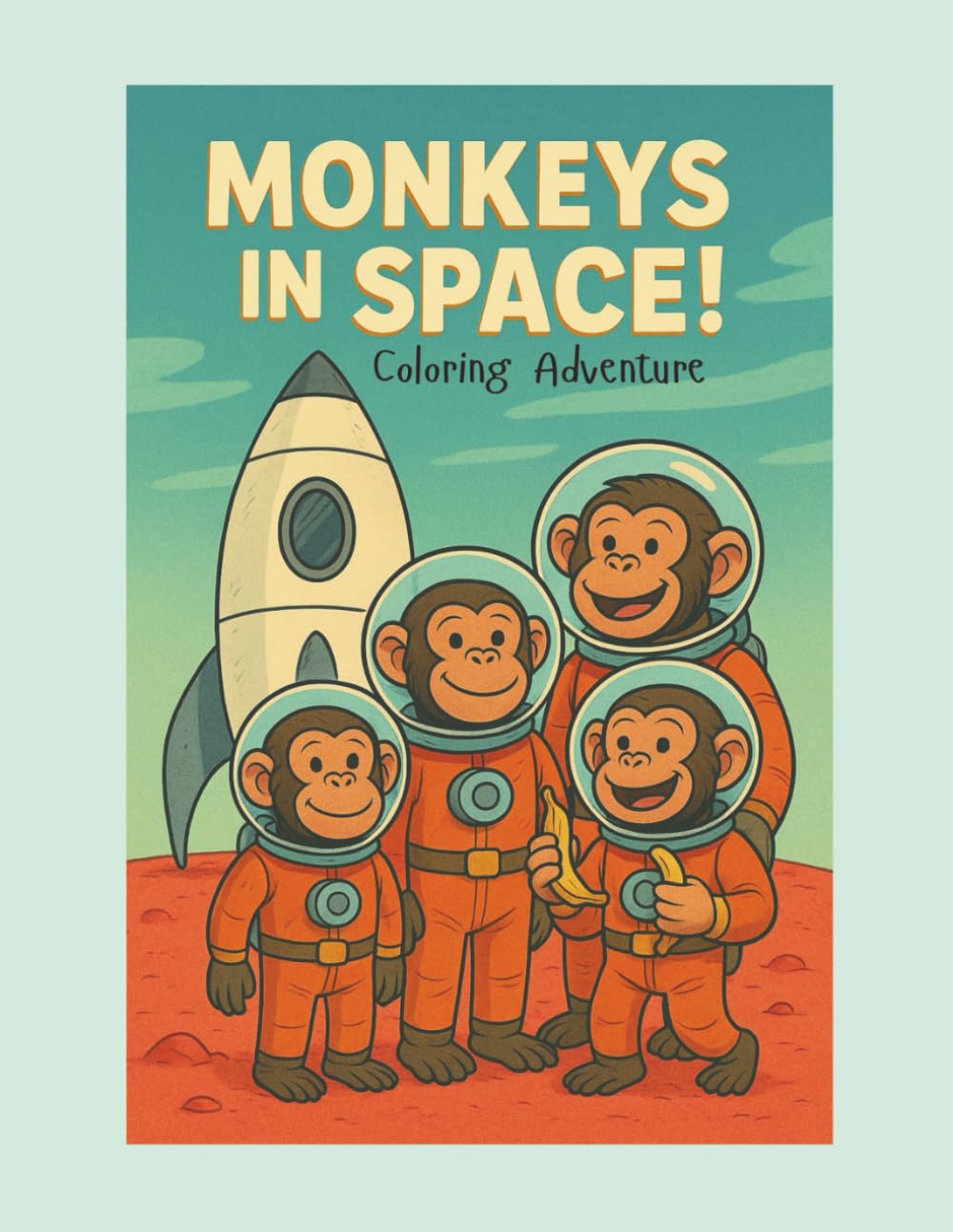 Monkeys in Space: A Cosmic Coloring Adventure for Kids and Adults: Funny Astronaut Chimp Coloring Book with Rockets, Planets & Aliens