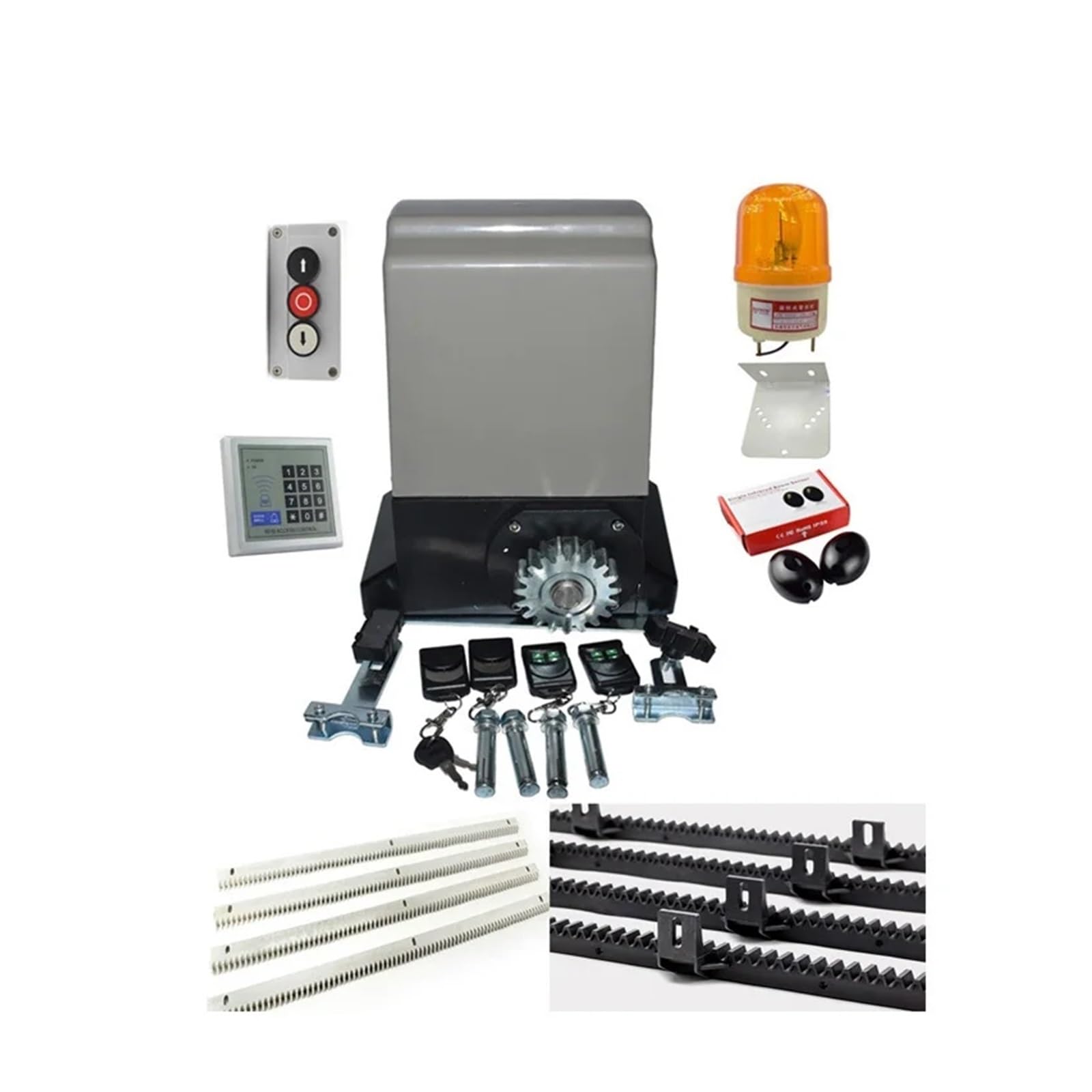 KIT SET DA 1200 kg Operatore apricancello scorrevole Motore di apertura porta automatica 4 o 5 m Binari Rack Ingresso alla casa e al giardino(Kit 2)