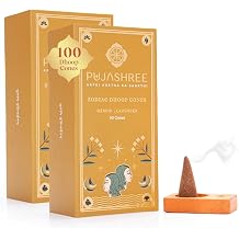Pujashree Zodiac Dhoop Cones for Pooja |Organic & Natural Long Lasting Floral Fragrance Dhoop Cones Aroma Home Mandir Pujan Gemini, Lavender