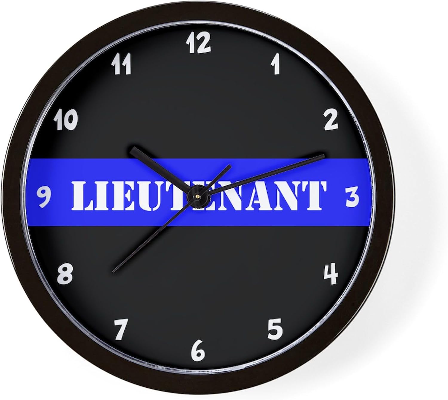 CafePress Police Lieutenant Thin Blue Line 10" Wall Clock for Livingroom, Kitchen, or Office