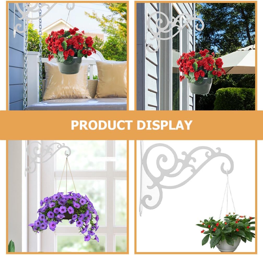 Didiseaon Shepard Flowerpot Hanging Planter Bracket Wind Chime Hanger Hook for Flower Basket Metal Hook Plant Stand Heavy Decorative Wall Hanging Basket Bracket Flower Basket