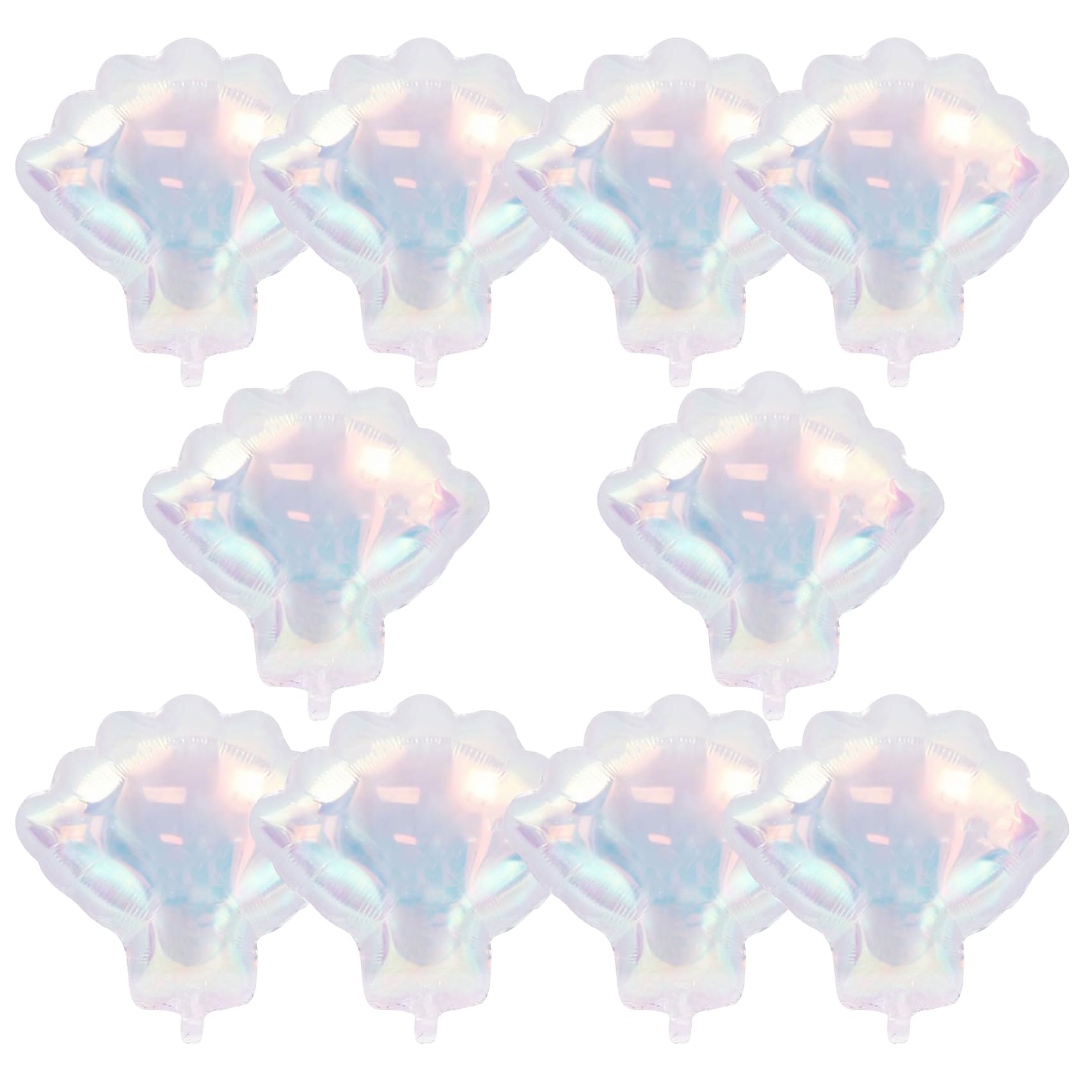 Sea Shells Balloons Multi-color Sea Shells Foil Mylar Balloon for Birthday Ocean Themed Party Decoration Supplies (Iridescent)