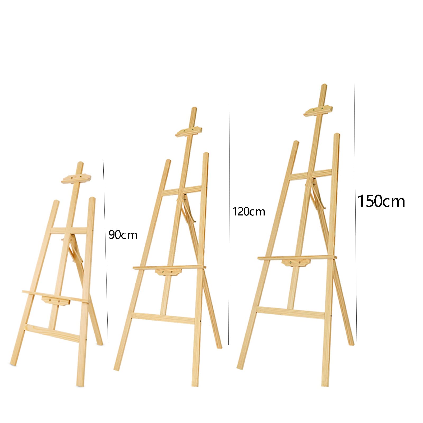 Skizzenstaffelei für Erwachsene, tragbare, zusammenklappbare Staffelei aus Kiefernholz, bodenstehende professionelle Staffelei (A 120 cm)