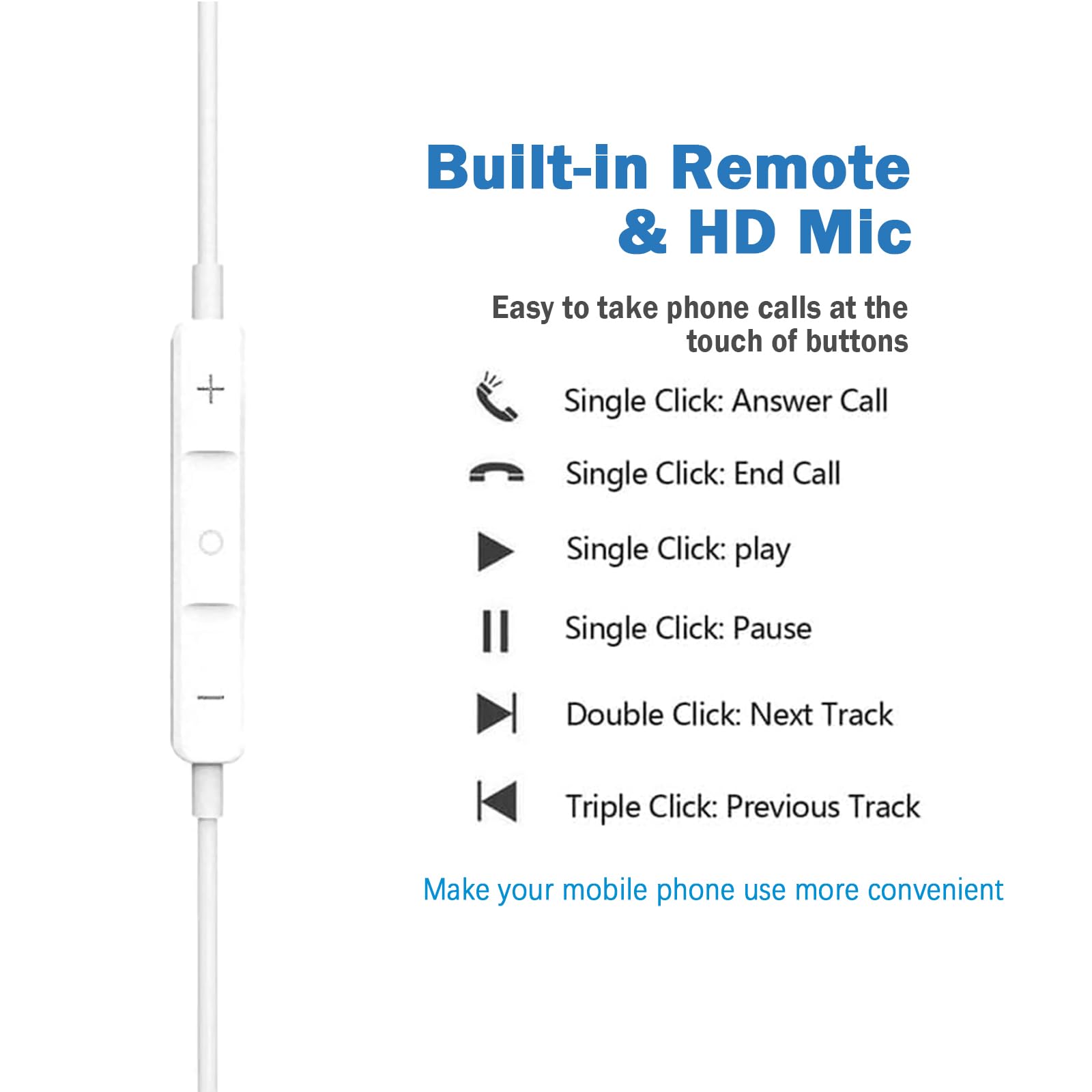 Qi Gxinr Écouteurs Filaires pour iPhone 14, Écouteurs Intra-Auriculaires, Micro et Contrôle du Volume pour iPhone 13 Pro Max/12/Mini/11/XR/XS/X/8/7/SE - 4