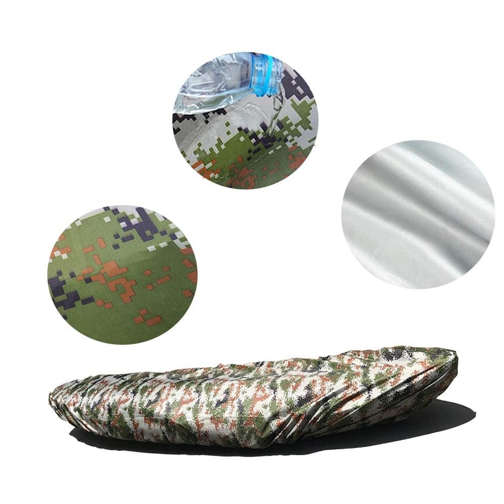 FLR Kayak Cover,Kayak Canoe Dust Cover for Outdoor/Indoor Storage, Waterproof & UV Resistant,Outdoor Fishing Boat Cover (Green Camouflage, 11.8-13.1ft)