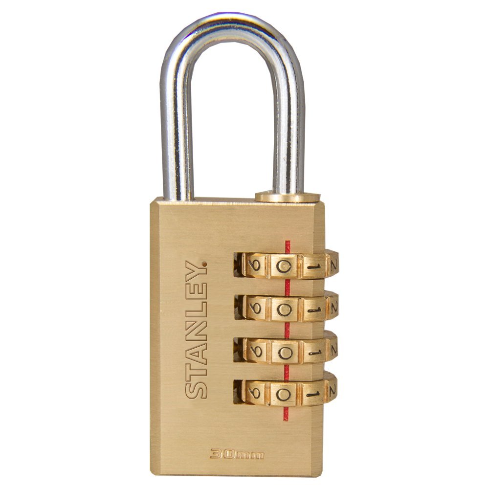 Stanley Lucchetto a Combinazione 30 mm a 4 Cifre per Armadietti Palestra, Borse, Sacche, Cassette Sicurezza