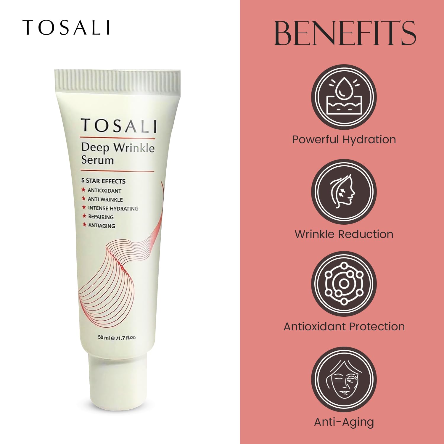 Deep Wrinkle Serum 1.7 fl oz - Anti Aging Hyaluronic Acid Serum for Face with Vitamin C, Panthenol & Zinc, Hydration for Face, Smooths Skin Texture, Reduces Wrinkles, Plumps Fine Lines - Image 6