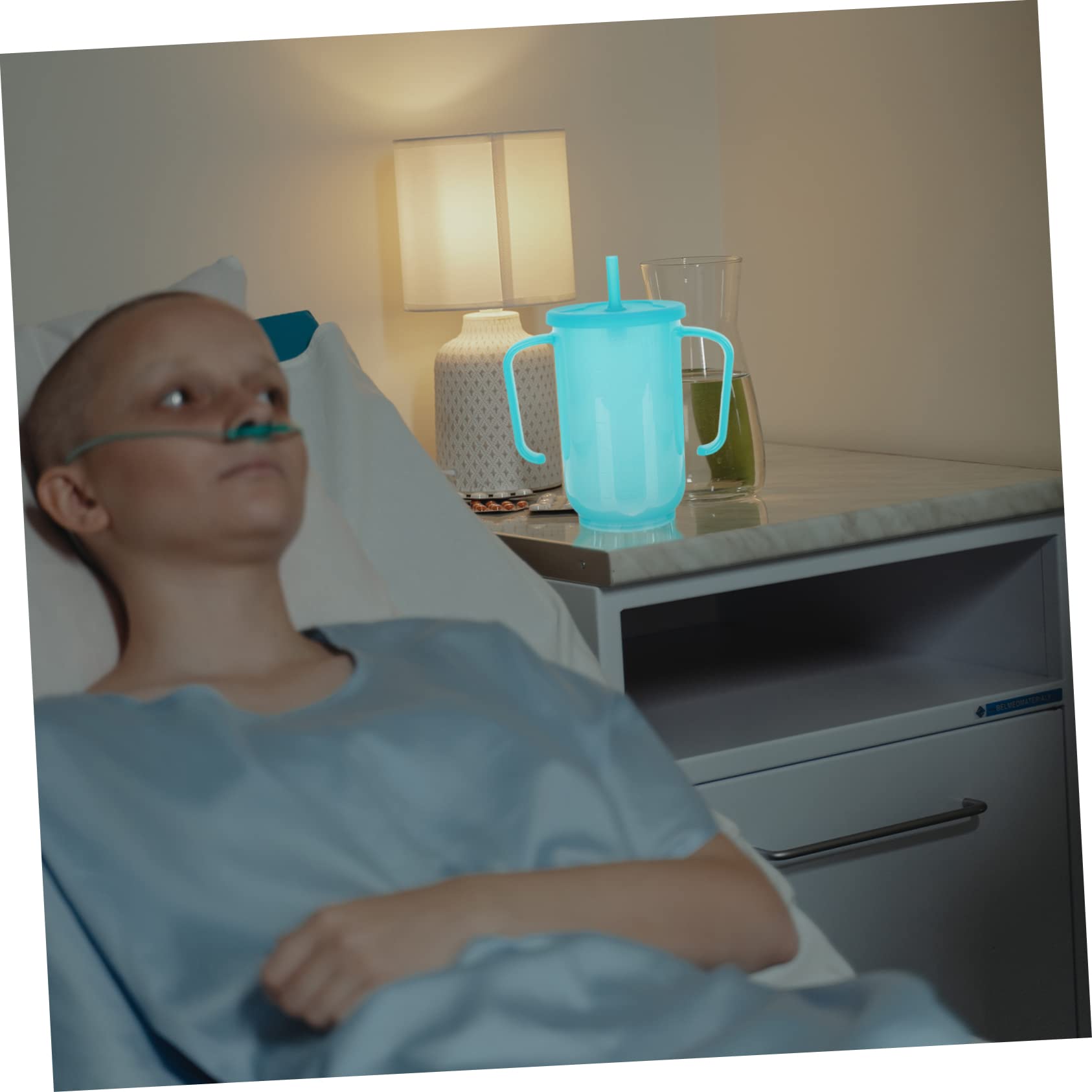KOMBIUDA 3 Piezas Vaso de agua antiasfixia tazas de de alimentación líquida taza de enjuague humectante plastico botella infantil productos para pacientes postrados en cama el plastico