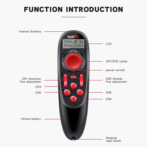 Miniatura 7 de HOTRC DS-600 6CH 2.4GHz Transmisor RC y receptor control remoto con DS 600 PWM 6 canales receptor para barco RC (con 2 receptores)