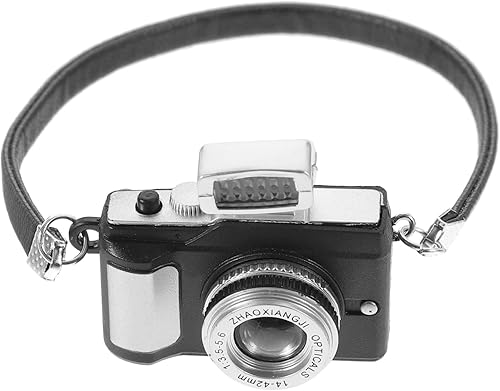 Kisangel Estatua de cámara de plástico única Mini cámara de casa de muñecas para decoraciones de oficina